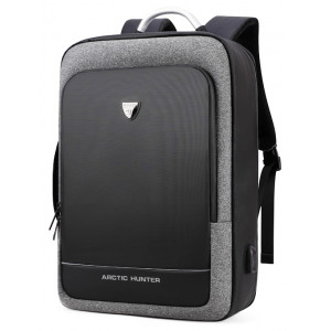 ARCTIC HUNTER τσάντα πλάτης B00227-DG, laptop, USB, σκουρο γκρί B00227-DG